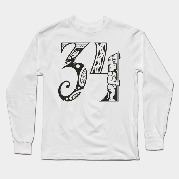 Tribalnumbers Tatto 34 Long Sleeve T-Shirt by TattoVINTAGE